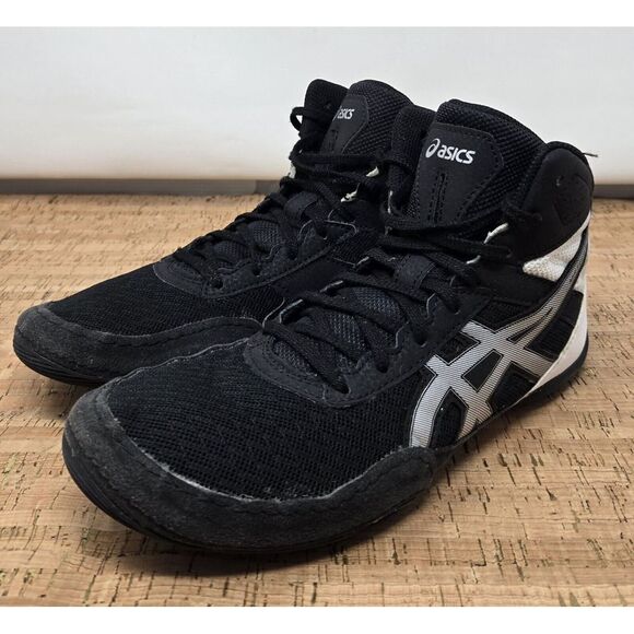 Asics Matflex 6 Wrestling Shoes Men's 8‎ Black White Sneakers 1081A021 - Picture 1 of 11